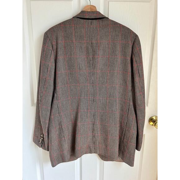 Vintage Houndstooth and Plaid Brown Men's Sport Coat Size Large | 1970's Style - Picture 9 of 10